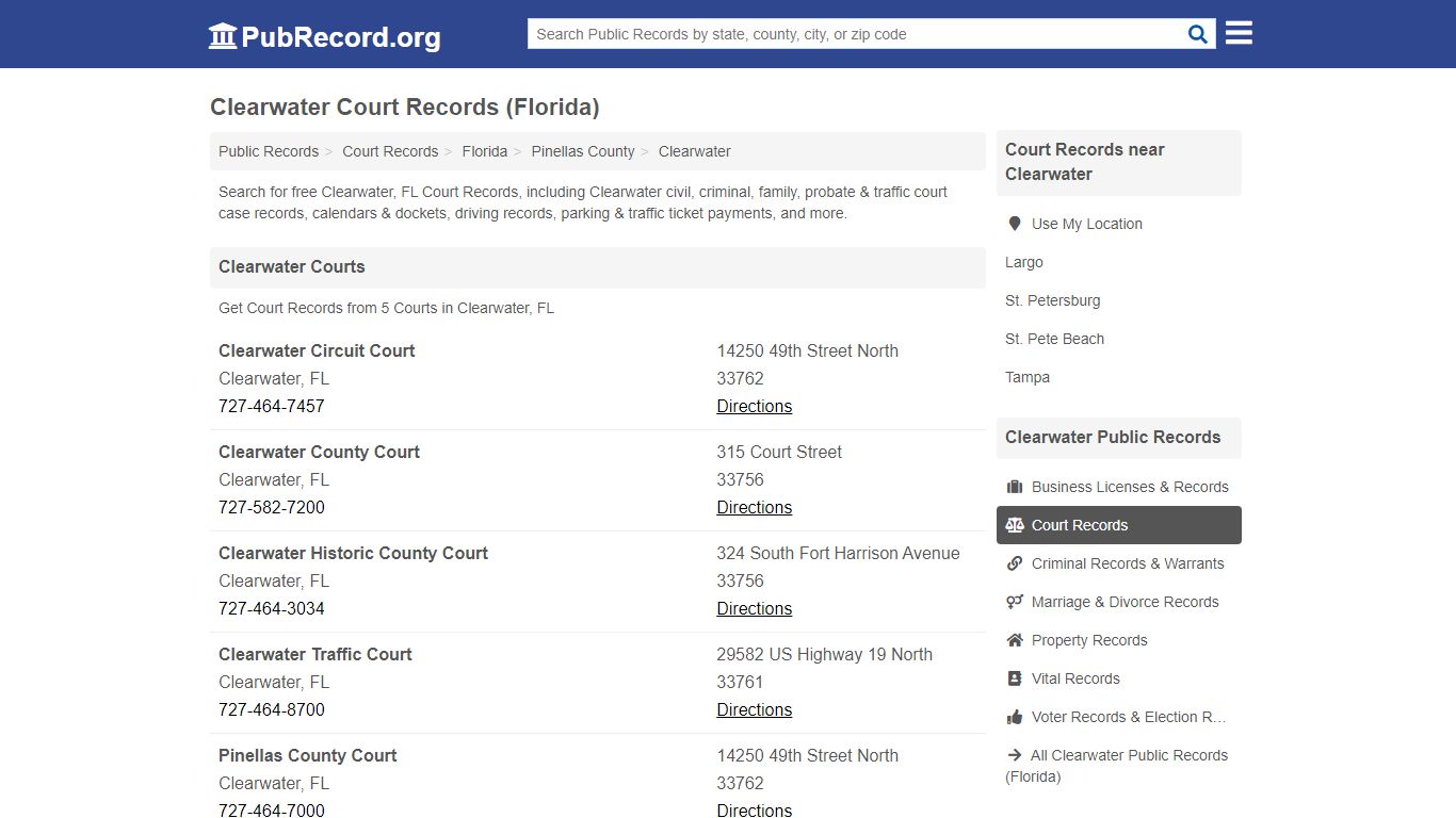 Free Clearwater Court Records (Florida Court Records) - PubRecord.org